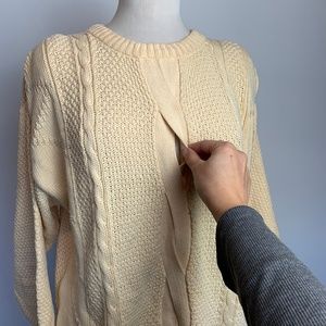 Vintage Sweaters - Vintage Open Cable Knit Oversized Sweater Vintage Sweaters - Vintage Open Cable Knit Oversized Sweater